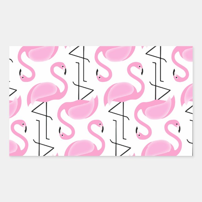 Girly Simple Modern Pink Flamingo Pattern Sticker (Front)