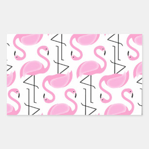 Girly Simple Modern Tropical Pink Flamingo Pattern Sticker