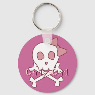 Girly Skull Keychain