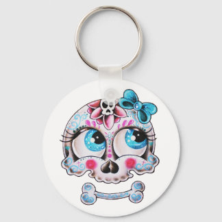 Girly skull keychain