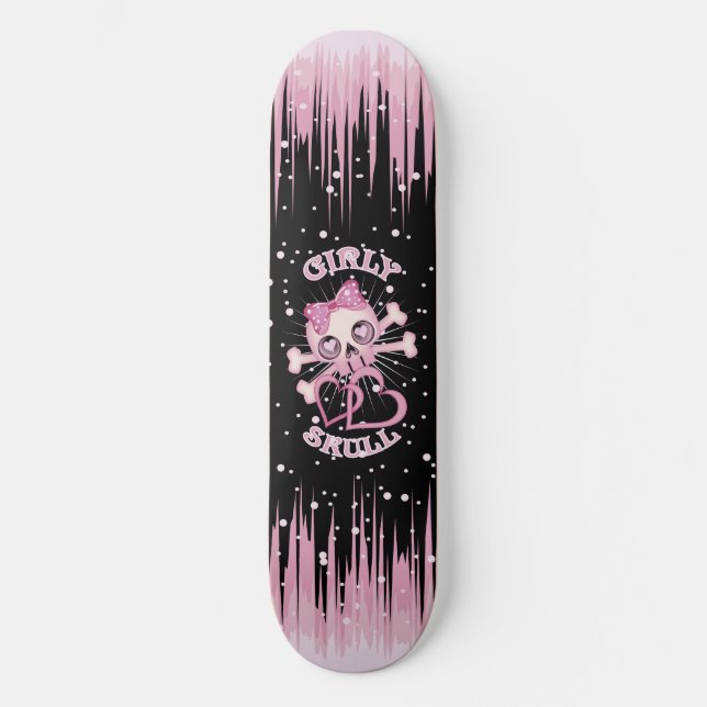 Girly Skull Skate Skateboard (Front)