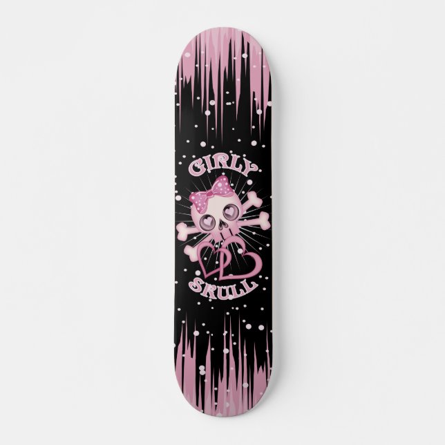 Girly Skull Skate Skateboard (Front)