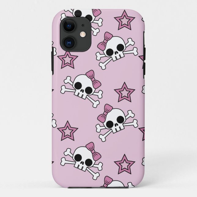 Girly Skulls and Stars Case-Mate iPhone Case (Back)