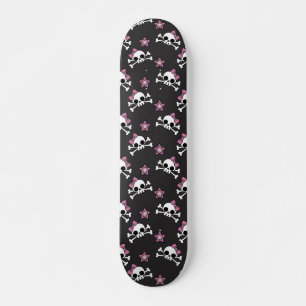 Girly Skulls and Stars Skateboard