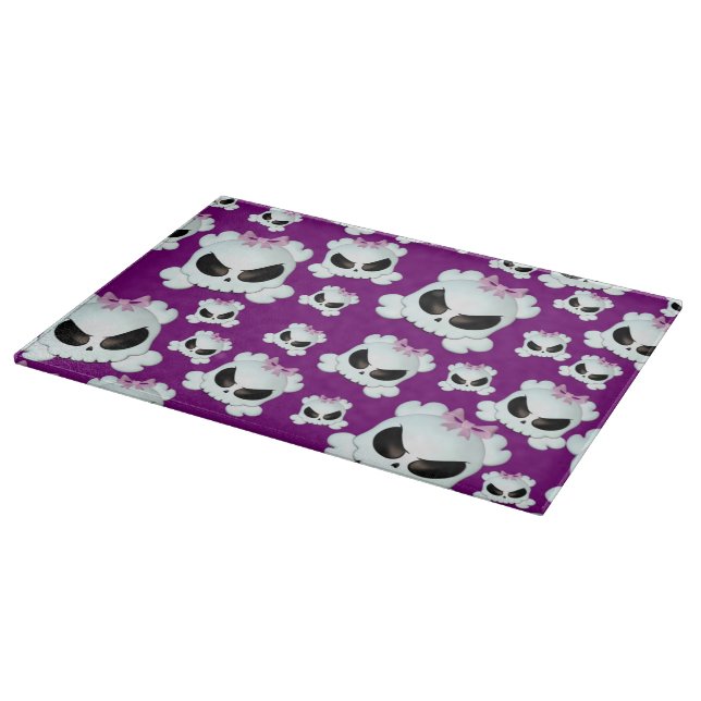 Girly Skullz Cutting Board (Corner)
