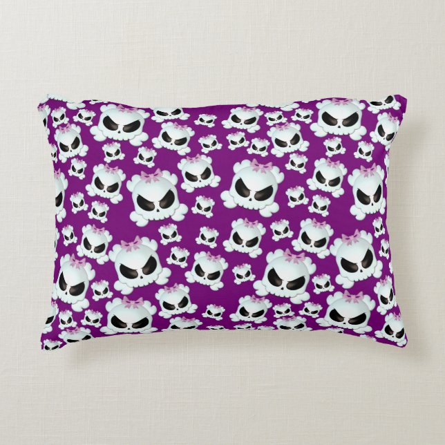Girly Skullz Decorative Pillow (Front)