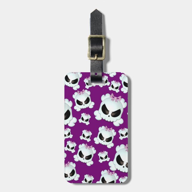 Girly Skullz Luggage Tag (Front Vertical)