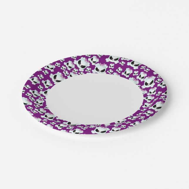 Girly Skullz Paper Plate (Angled)