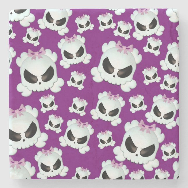 Girly Skullz Stone Coaster (Front)