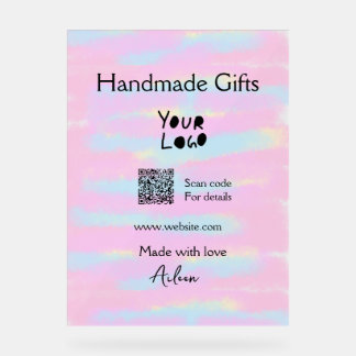 Girly small business handmade gifts made love QR Acrylic Sign