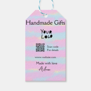 Girly small business handmade gifts made love QR Gift Tags