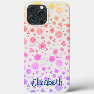 Girly Smiles Colourful Pattern Name Inspirivity  iPhone 13 Pro Max Case