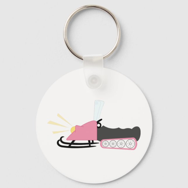 Girly Snowmobile Keychain (Front)