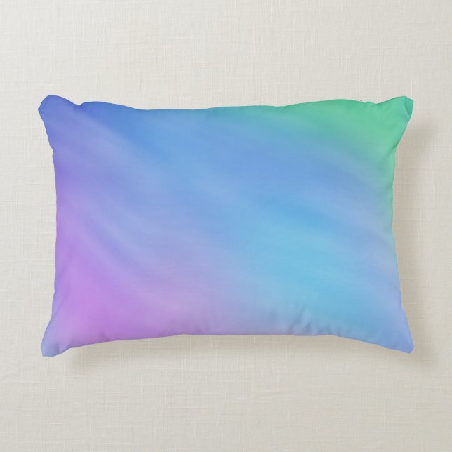 Girly Soft Rainbow Coloured Sky Decorative Pillow (Front)