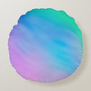 Girly Soft Rainbow Coloured Sky Round Pillow