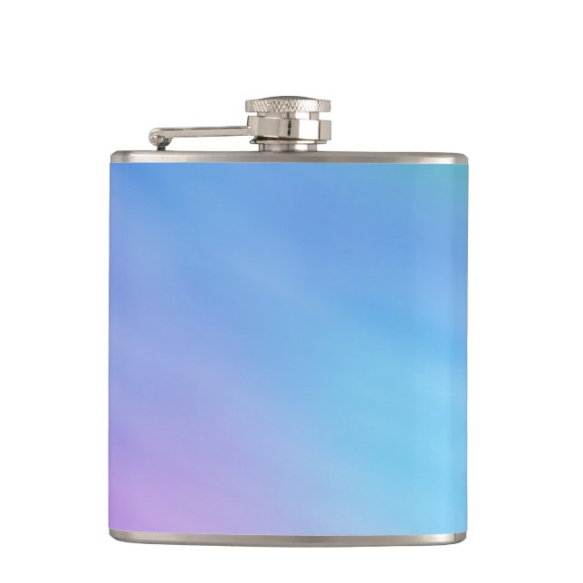Girly Soft Rainbow Sky Hip Flask (Front)