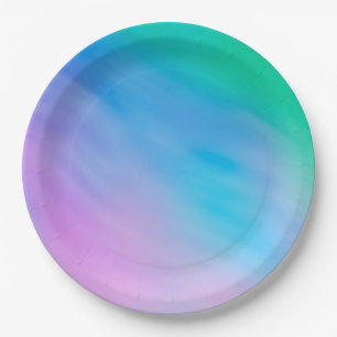 Girly Soft Rainbow Sky Paper Plate