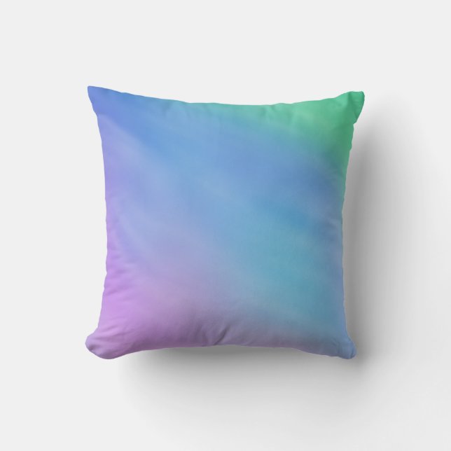 Girly Soft Rainbow Sky Throw Pillow (Front)