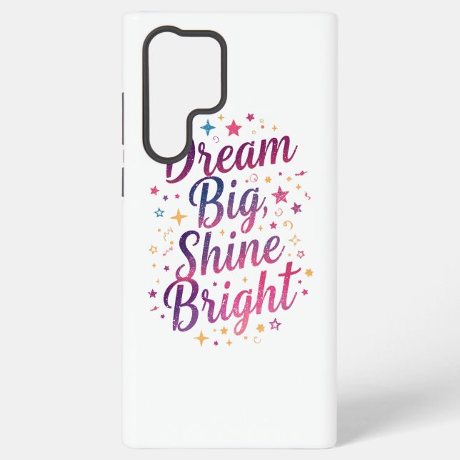 Girly Sparkle and Stars Motivation Samsung Galaxy S22 Ultra Case (Back)