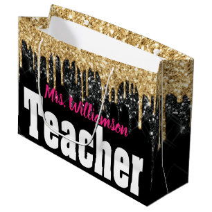Girly Sparkle School Teacher  Large Gift Bag