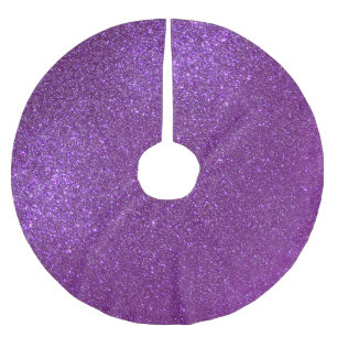 Girly Sparkly Royal Purple Glitter Brushed Polyester Tree Skirt