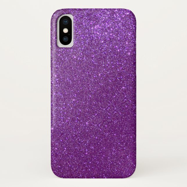 Girly Sparkly Royal Purple Glitter Case-Mate iPhone Case (Back)