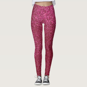 Girly Sparkly Wine Burgundy Red Glitter Leggings