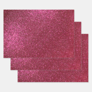 Girly Sparkly Wine Burgundy Red Glitter Wrapping Paper Sheet