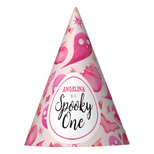 Girly Spooky One 1st Birthday Name Party Hat