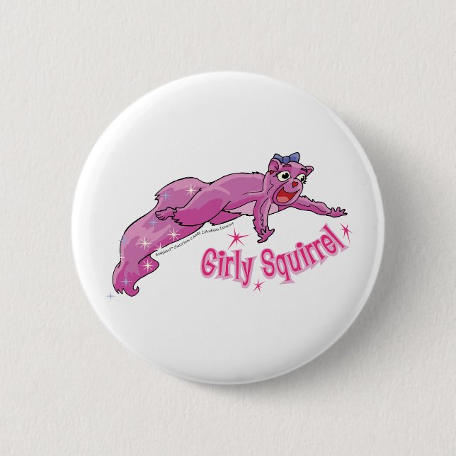 Girly Squirrel Button (Front)
