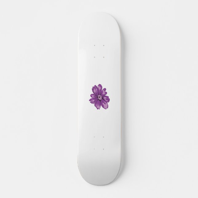 Girly Style, Light Eggplant, Bleached Cedar Skateboard (Front)