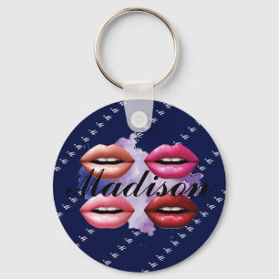 Girly Style Lips Beauty Custom Personalized Keychain