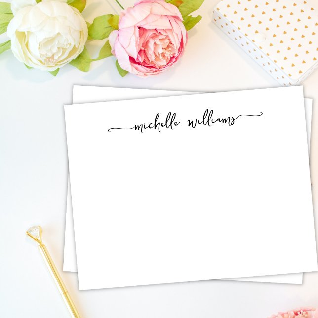 Girly Stylish Calligraphy Script Signature Black  Card (Creator Uploaded)