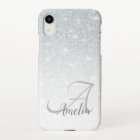 Girly Stylish Crystal Silver Glitter Sparkles Name