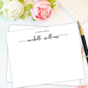 Girly Stylish Elegant Calligraphy Script Note From Card