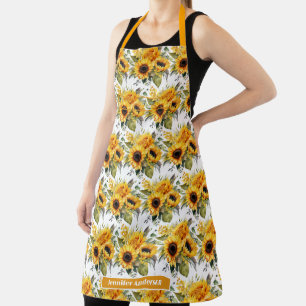Girly Sunflowers Floral  Apron