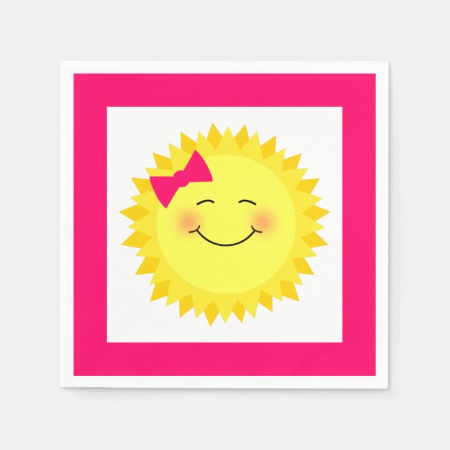 Girly Sunshine Party Napkin (Front)