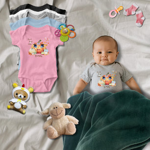 Girly Sweet Little Pumpkin Blue Starry-Eyed Anime Baby Bodysuit