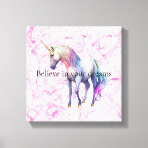 Girly Swirly Pink Unicorn Swirls Canvas Print