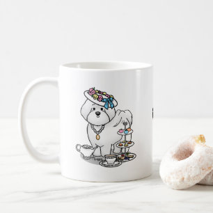 Girly Tea Party Bichon Frise Dog - Cute Coffee Mug