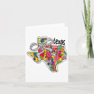 Girly Texas State Map Floral Coquette Bow 4th Of J Card