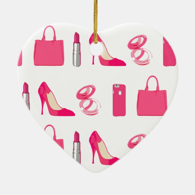 Girly things design ceramic ornament (Back)