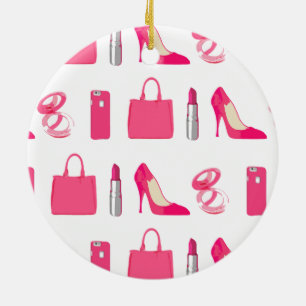 Girly things design ceramic ornament