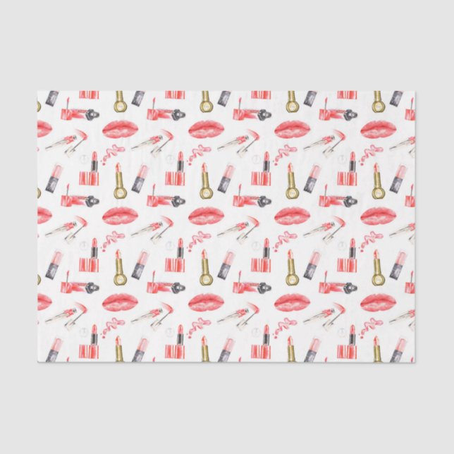 Girly Things Makeup (Design 45 Red Series) Tissue Paper (Front)