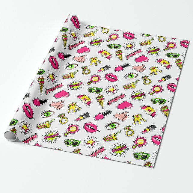 Girly Things Wrapping Paper (Unrolled)