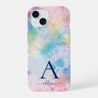 Girly Tie-Dye Colourful Monogram Name
