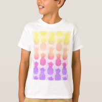 Girly Topical Rainbow Summer Pineapples Pattern