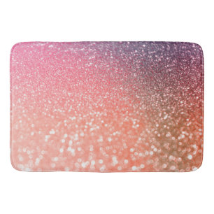 Girly Trend Rose Gold Blush Glitter Bath Mat