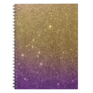 Girly Trendy Faux Gradient Glitter Notebook