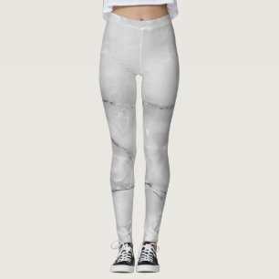 Girly Trendy Grey  Marble Texture Leggings